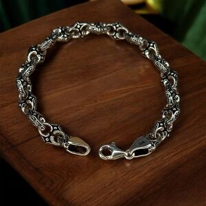 Italian 925 Sterling Silver Bracelet 8.7” 39g Heavy Solid Lobster Clasp